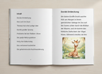 Seite 2 und 3 des perersonalisierten Kinderbuchs Giraffe mit kindgerechter Schrift – NEMA Books